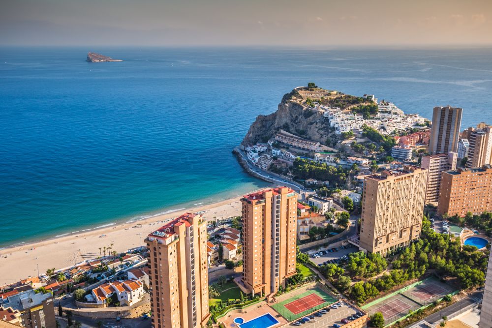 Widok z lotu ptaka na Benidorm