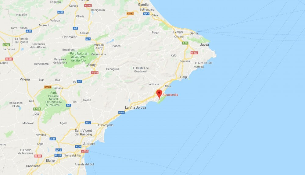 Jak dojechać do parku wodnego Aqualandia - położenie na mapie