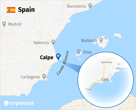 Calpe na mapie Hiszpanii