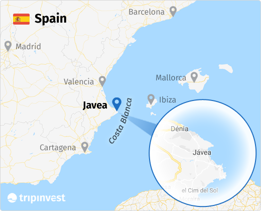 Javea na mapie Hiszpanii