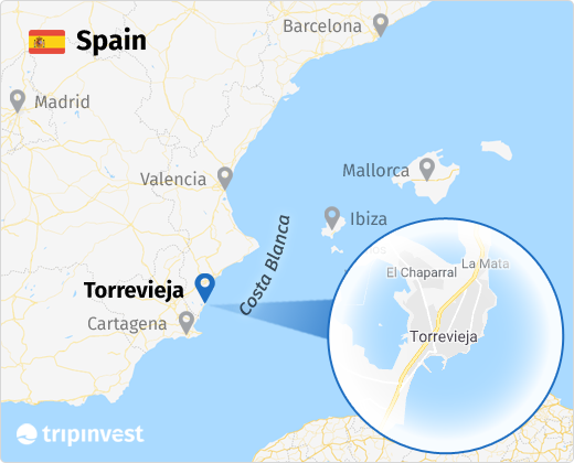 Torrevieja na mapie Hiszpanii